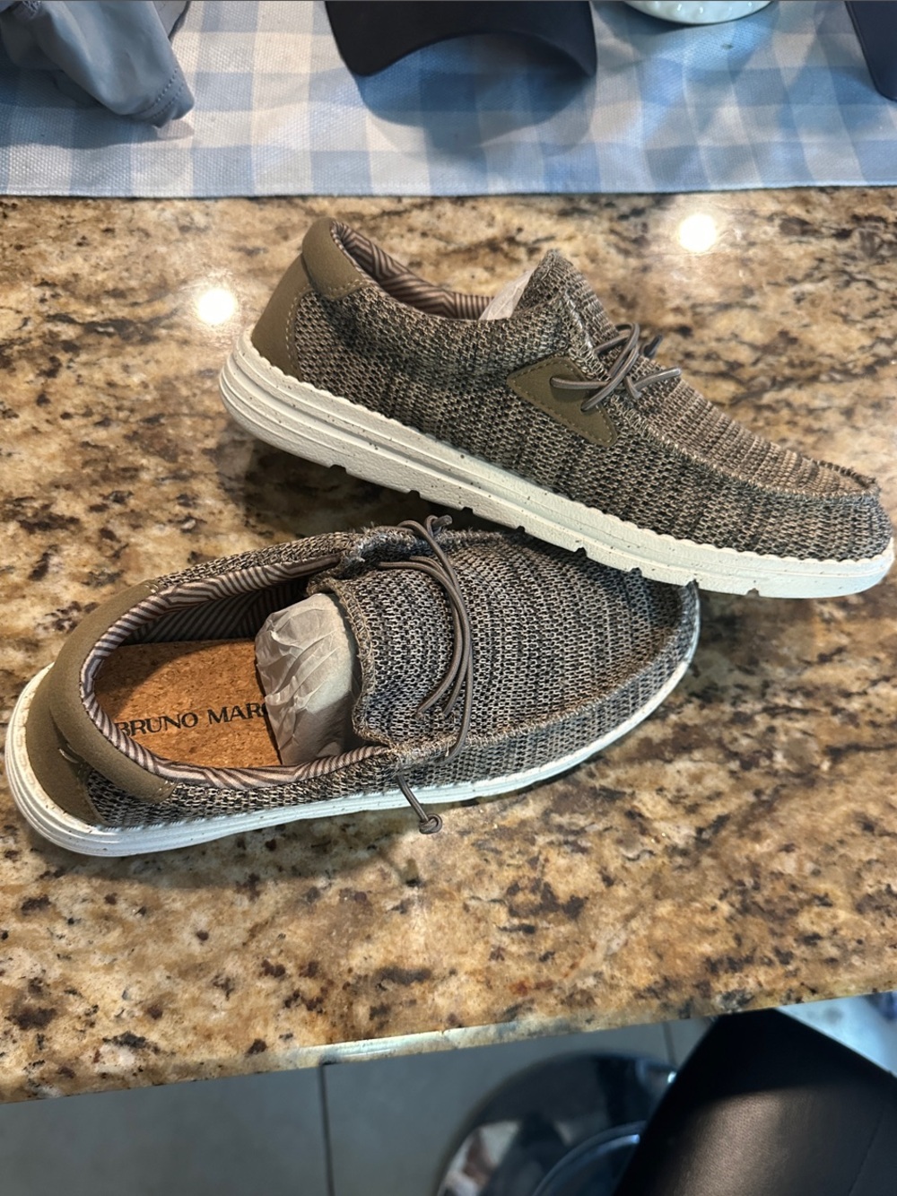 Brand new! Bruno Marc Men's Taupe Knit Slip-On Loafers